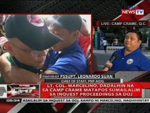 Lt. Col. Marcelino, dadalhin na sa Camp Crame matapos sumailalim sa inquest proceeding sa DOJ