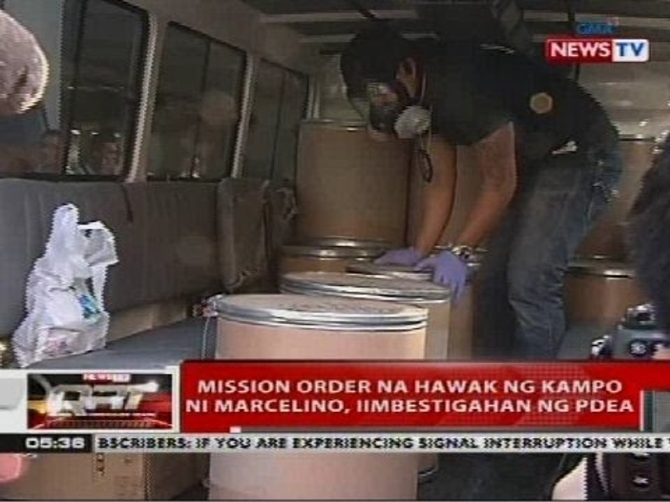 QRT: Mission order na hawak ng kampo ni Marcelino, iimbestigahan ng PDEA