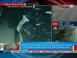 Rider, patay matapos sumalpok sa poste at kanal nang iwasan ang isang van sa San Jacinto, Pangasinan