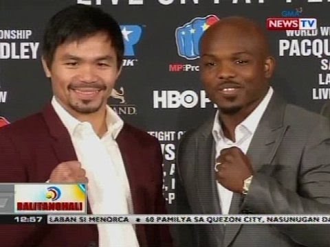 Press tour nina Pacman at Bradley para sa napipinto nilang laban, dinagsa
