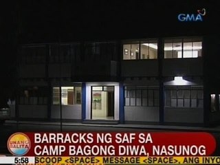 UB: Barracks ng SAF sa Camp Bagong Diwa, nasunog