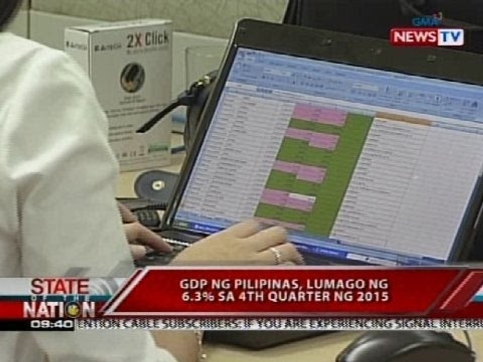 SONA: GDP ng Pilipinas, lumago ng 6.3% sa 4th quarter ng 2015