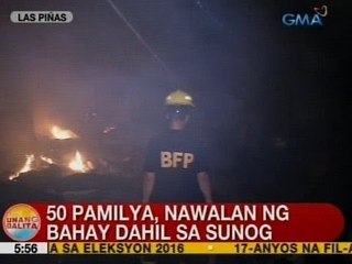 UB: 50 pamilya, nawalan ng bahay sa Las Piñas dahil sa sunog