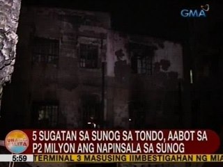 UB: 5 sugatan sa sunog sa Tondo, aabot sa P2M ang napinsala sa sunog