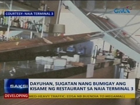 Dayuhan, sugatan sa pagbagsak ng kisame sa resto sa NAIA3