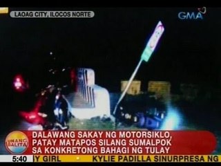 UB: 2 sakay ng motorsiklo, patay matapos silang sumalpok sa konkretong bahagi ng tulay