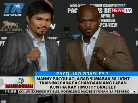 Manny Pacquiao, agad sumabak sa light training para paghandaan ang laban kontra kay Timothy Bradley