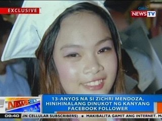 NTG: 13-anyos na si Zichri Mendoza, hinihinalang dinukot na kanyang Facebook follower