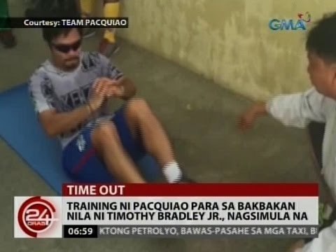 24 Oras: Training ni Pacquiao para sa bakbakan nila ni Timothy Bradley Jr., nagsimula na