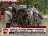Pahinante ng truck, patay sa karambola ng tatlong sasakyan sa Nasugbu, Batangas; 14 iba pa, sugatan