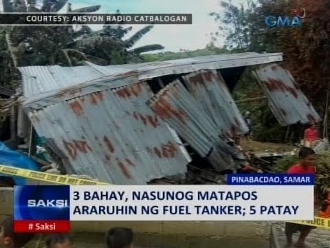 Saksi: 3 bahay, nasunog matapos araruhin ng fuel tanker