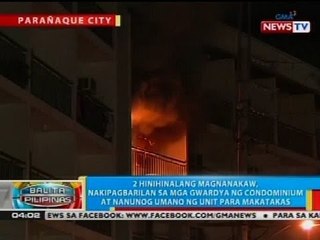 2 hinihinalang magnanakaw, nakipagbarilan sa mga gwardya ng condominium sa Parañaque City