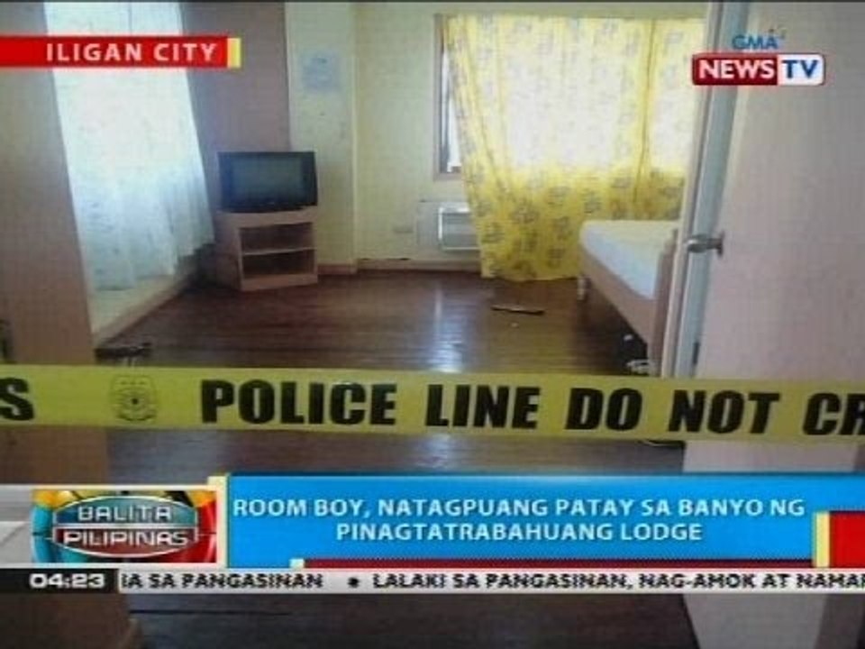 Room boy, natagpuang patay sa banyo ng pinagtatrabahuang lodge sa Iligan City