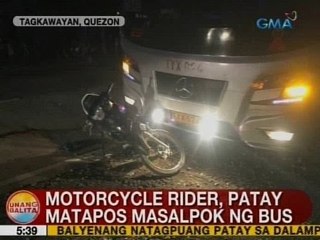 UB: Motorcycle rider, patay matapos masalpok ng bus sa Tagkawayan, Quezon