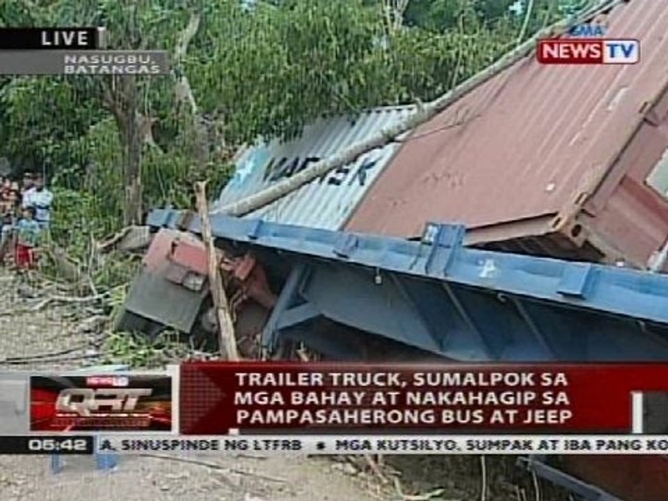 QRT: Pahinante, patay sa banggaan ng truck, bus at jeep