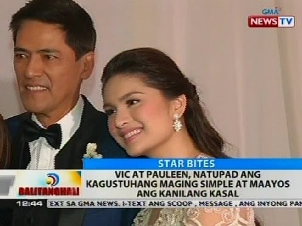BT: Vic at Pauleen, natupad na ang kagustuhang maging simple at maayos ang kanilang kasal