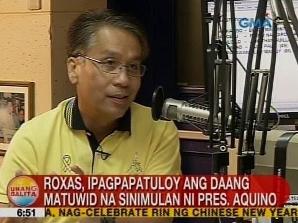 UB: Roxas, ipagpapatuloy ang daang matuwid na sinimulan ni PNoy