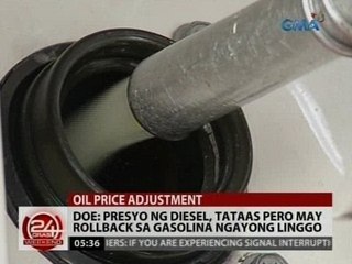 24 Oras: DOE: Presyo ng diesel, tataas pero may rollback sa gasolina ngayong linggo