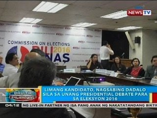 Limang kandidato, nagsabing dadalo sila sa unang presidential debate