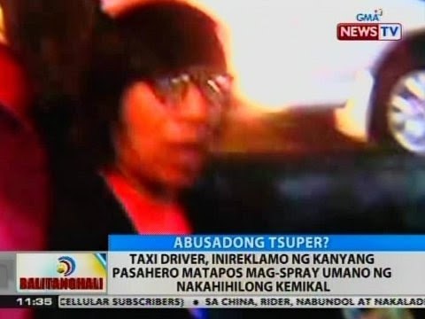 BT: Taxi driver, inireklamo ng kanyang pasahero matapos mag-spray umano ng nakahihilong kemikal
