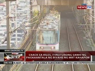 Crack sa riles, itinuturong sanhi ng pagkaantala ng biyahe ng MRT kahapon