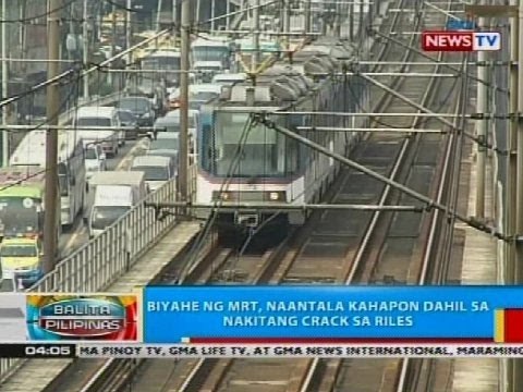 BP: Biyahe ng MRT, naantala kahapon dahil sa nakitang crack sa riles
