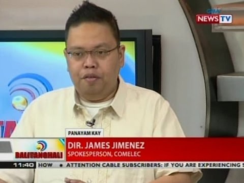 BT: Panayam kay Dir. James Jimenez, spokesperson, COMELEC