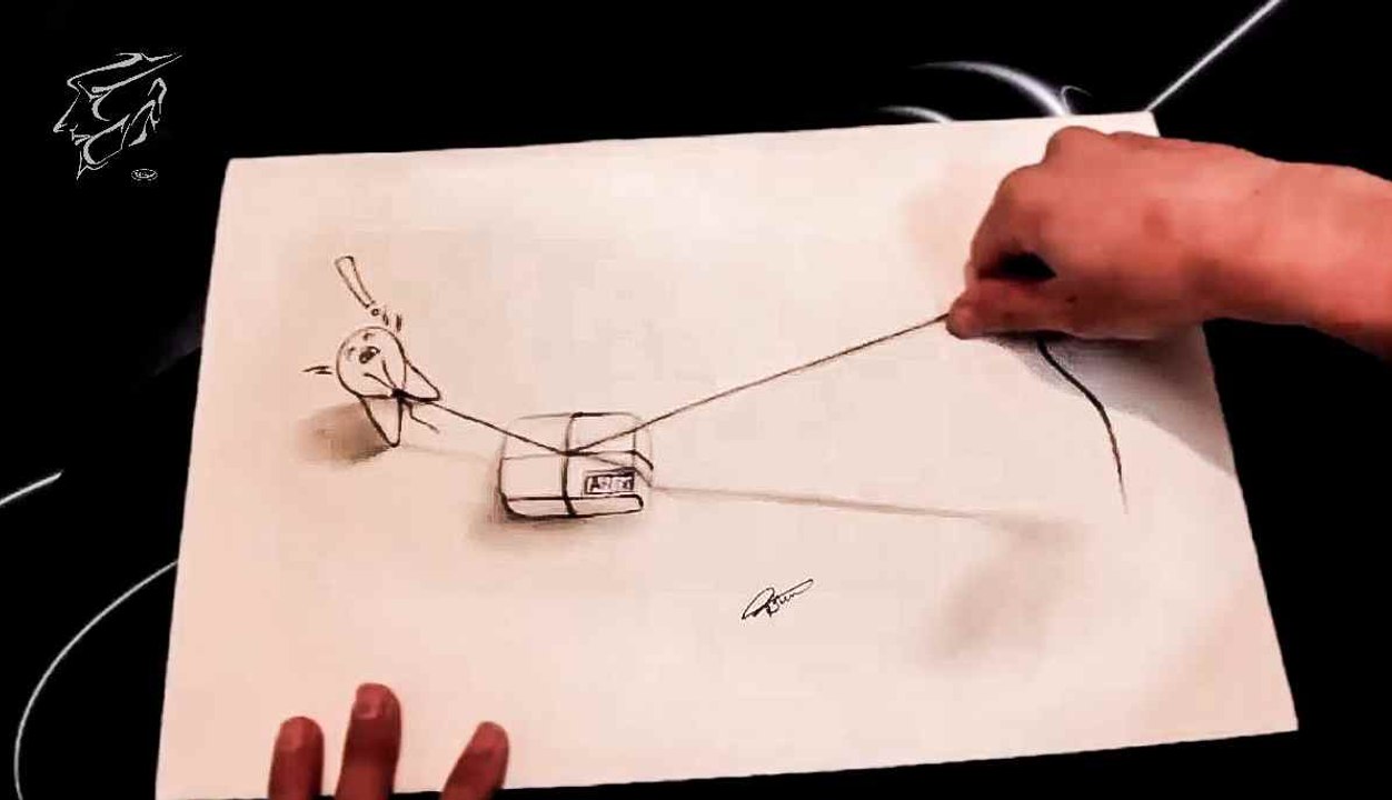 how to drow 3D تعلم رسم تلاتي الابعاد بطريقة سهلة