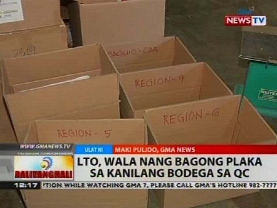 BT: LTO, wala nang bagong plaka sa kanbilang bodega sa QC
