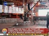 UB: Proclamation rally ng ticket ng tambalang Poe-Escudero, isasagawa sa Plaza Miranda mamaya