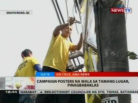 BT: Campaign posters na wala sa tamang lugar, pinagbabaklas