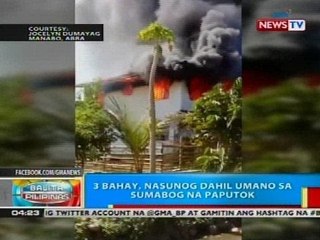 BP: 3 bahay, nasunog dahil umano sa sumabog na paputok