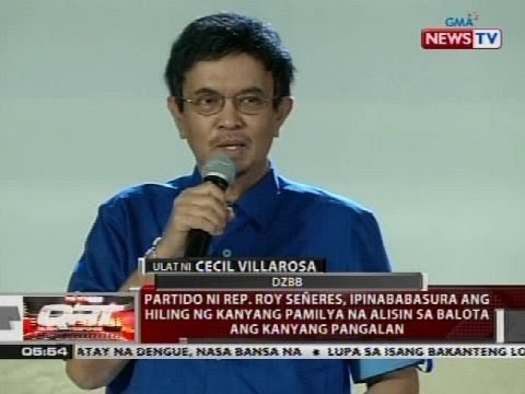 Partido ni Rep. Roy Señeres, ipinababasura ang hiling ng kanyang pamilya