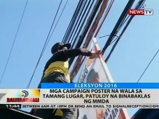 Mga campaign poster na wala sa tamang lugar, patuloy na binabaklas ng MMDA