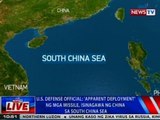 US Defense Official: 'Apparent Deployment' ng mga missile, isinagawa ng China sa South China Sea