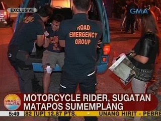 UB: Motorcycle rider, sugatan matapos sumemplang sa Boni Serrano, QC