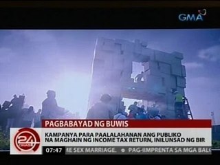 24 Oras: Kampanya para paalalahanan ang publiko na maghain ng income tax return, inilunsad ng BIR