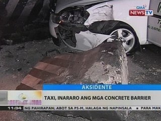 BT: Taxi, inararo ang mga concrete barrier