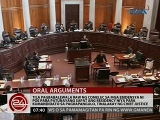 24 Oras: Tila pagbabalewala raw ng COMELEC sa mga ebidensya ni Poe, tinalakay