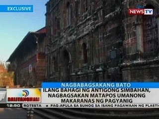 Ilang bahagi ng antigong simbahan, nagbagsakan matapos umanong makaranas ng pagyanig