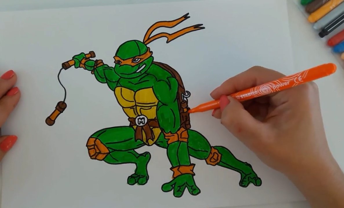 How To Draw Ninja Turtles Michelangelo