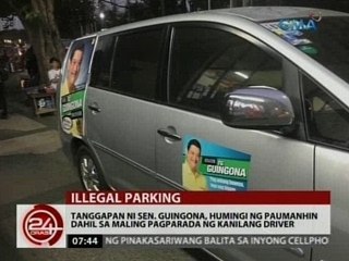 Tanggapan ni Sen. Guingona, humingi ng paumanhin dahil sa maling pagparada ng kanilang driver
