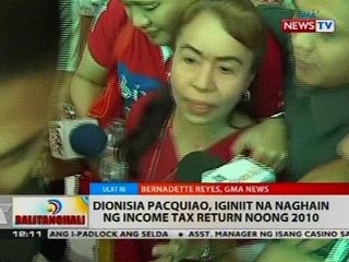 Dionisia Pacquiao, iginiit na naghain ng income tax return noong 2010