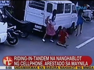 UB: Riding-in-tandem na nanghablot ng cellphone, arestado sa Maynila