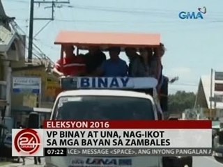 24 Oras: VP Binay at UNA, nag-ikot sa mga bayan sa Zambales