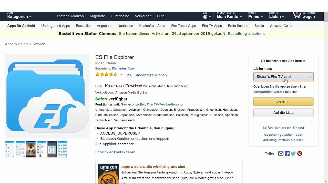 Anleitung- SkyGo auf Fire TV 1, 2 & Fire TV Stick installieren