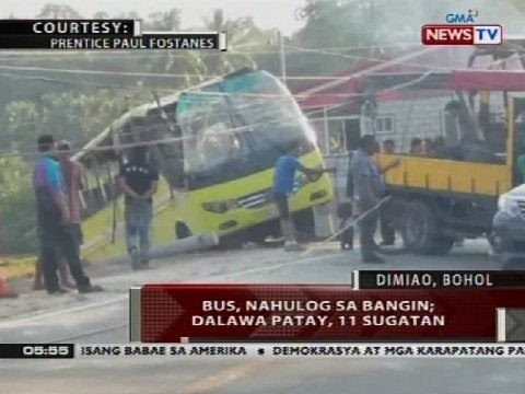 QRT: Bus, nahulog sa bangin, dalawa patay, 11 sugatan