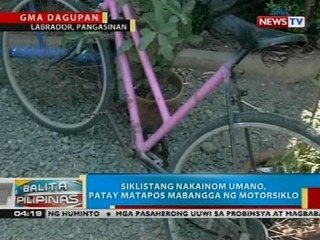 Siklistang nakainom umano, patay matapos mabangga ng motorsiklo sa Labrador, Pangasinan
