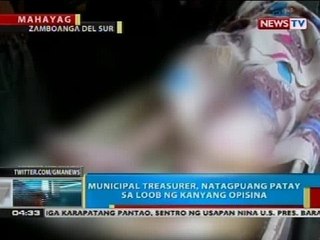 Municipal treasurer ng Mahayag, Zamboanga del Sur, natagpuang patay sa loob ng kanyang opisina