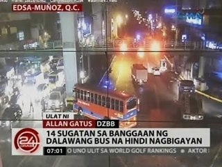 24 Oras: 14 sugatan sa banggaan ng dalawang bus na hindi nagbigayan